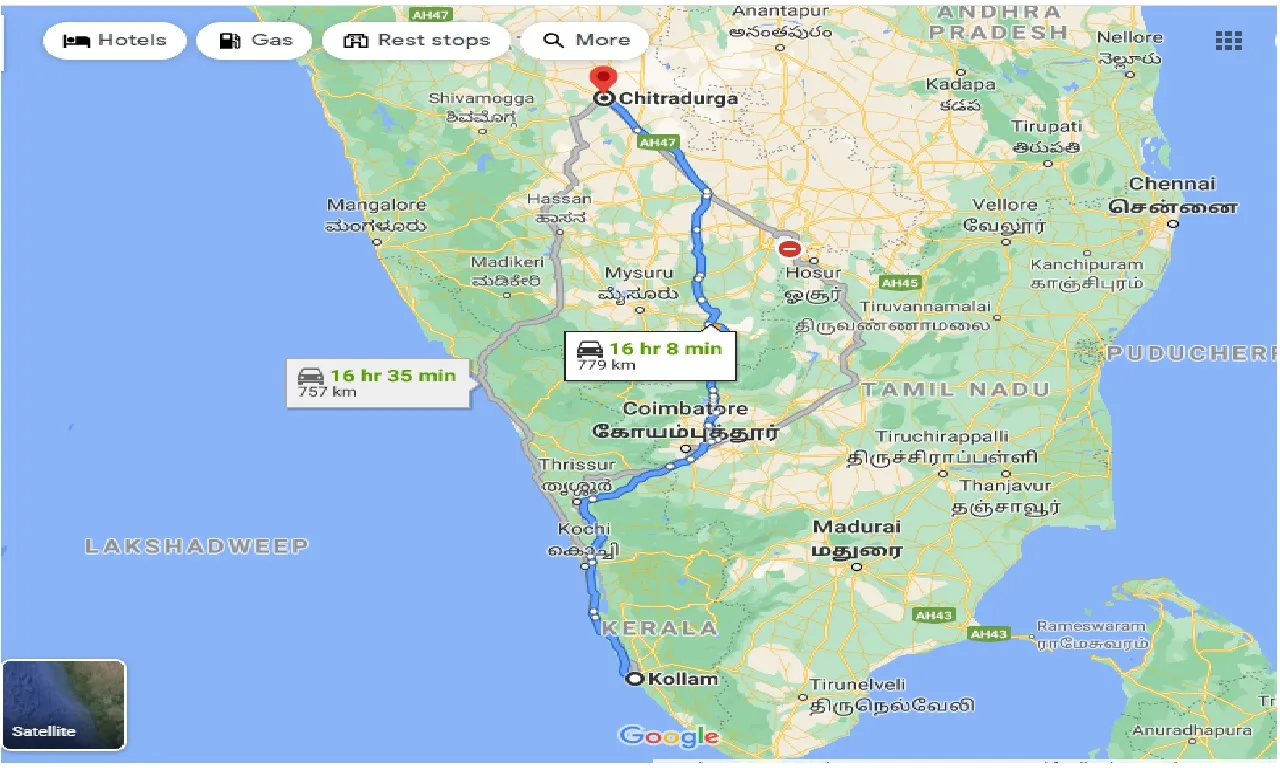 kollam-to-chitradurga-taxi