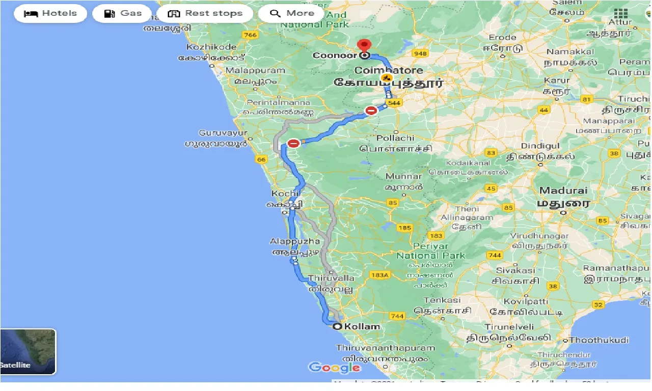 kollam-to-coonoor-one-way