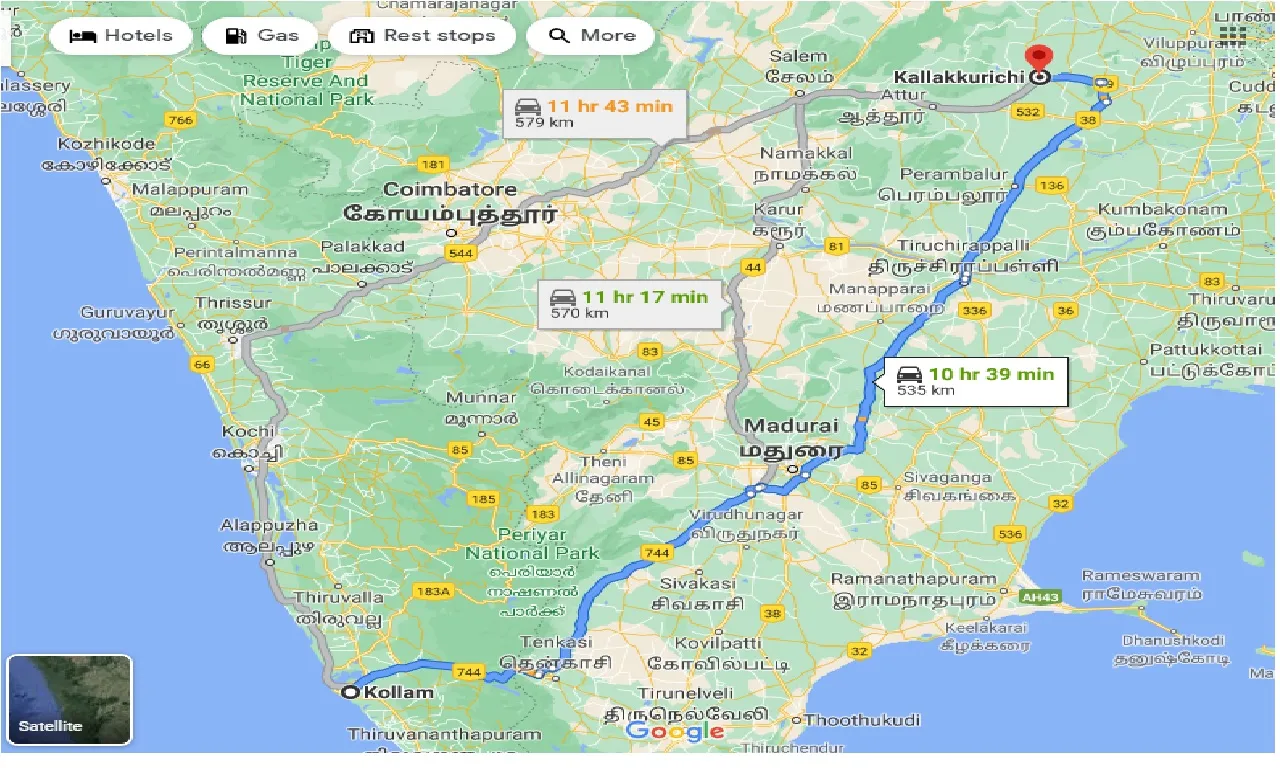 kollam-to-kallakkurichi-taxi
