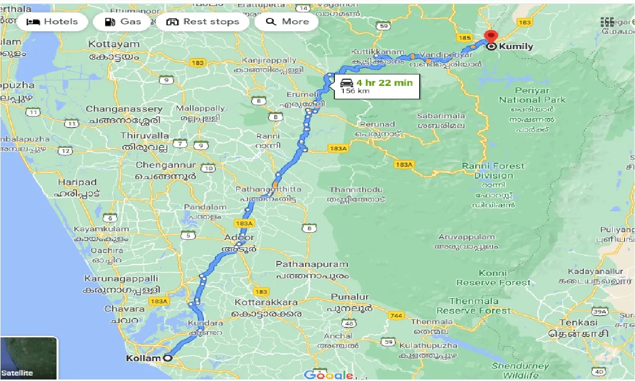 kollam-to-kumily-taxi