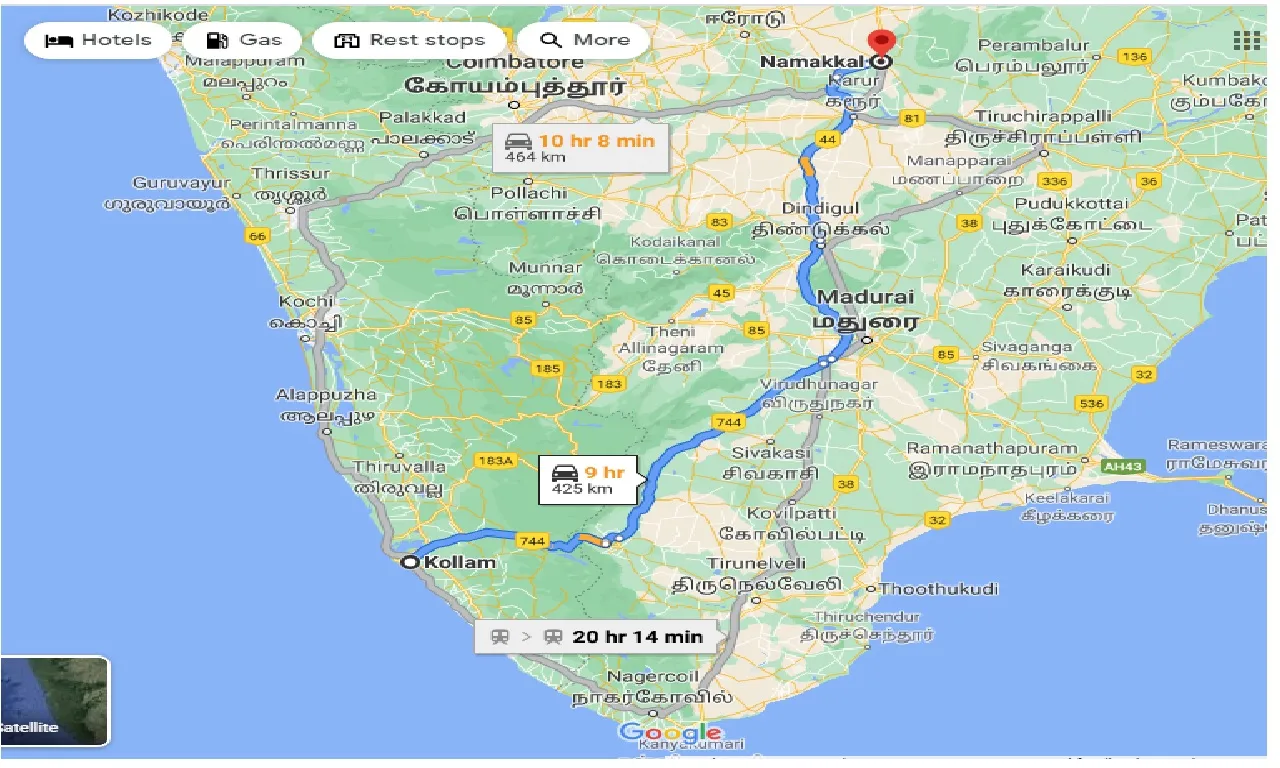kollam-to-namakkal-one-way
