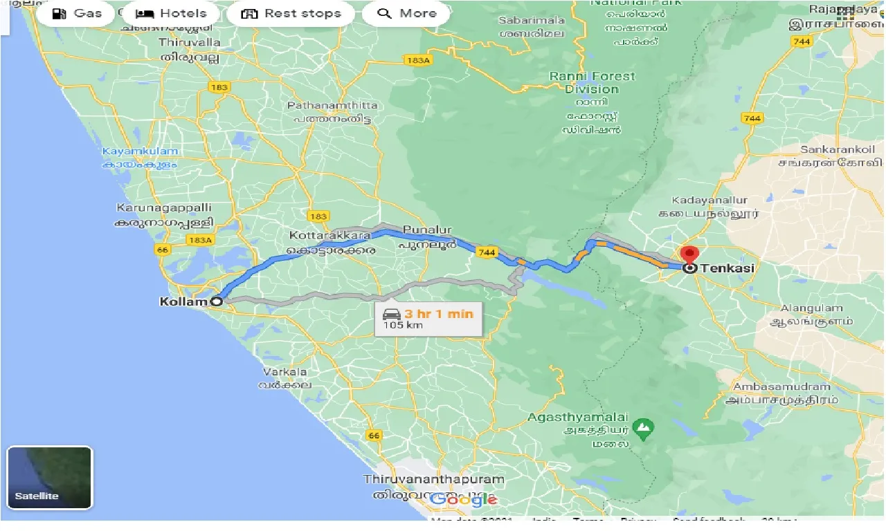kollam-to-tenkasi-taxi