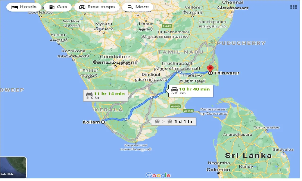 kollam-to-thiruvarur-one-way