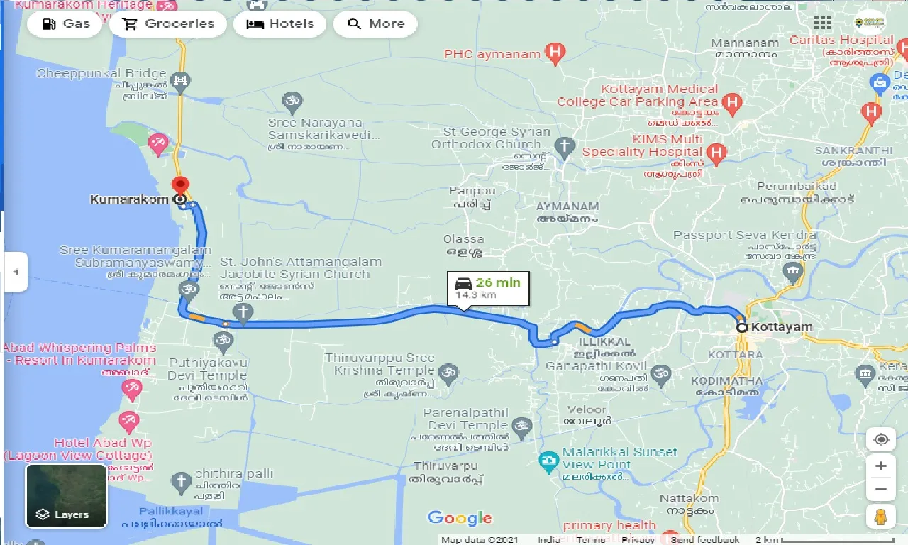 kottayam-to-kumarakom-one-way