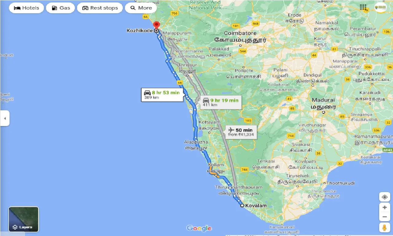 kovalam-to-calicut-round-trip