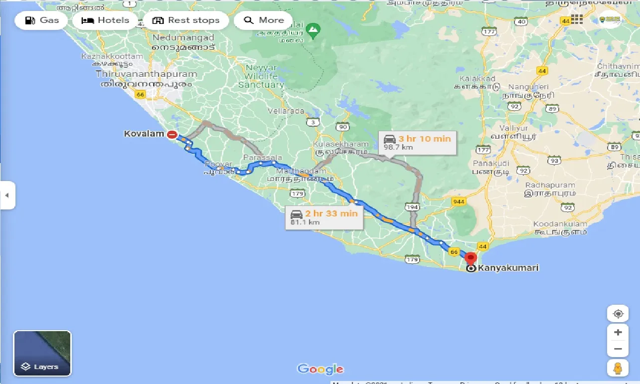 kovalam-to-kanyakumari-one-way