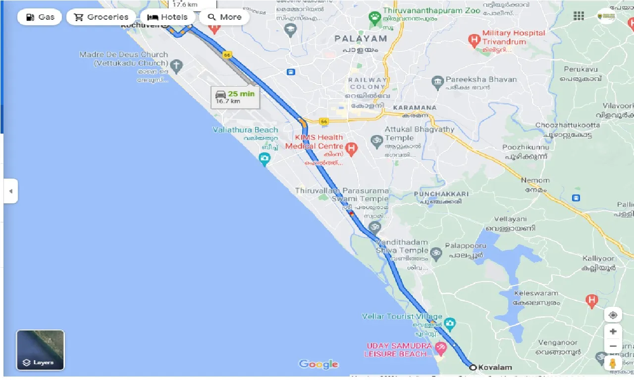 kovalam-to-kochuveli-round-trip