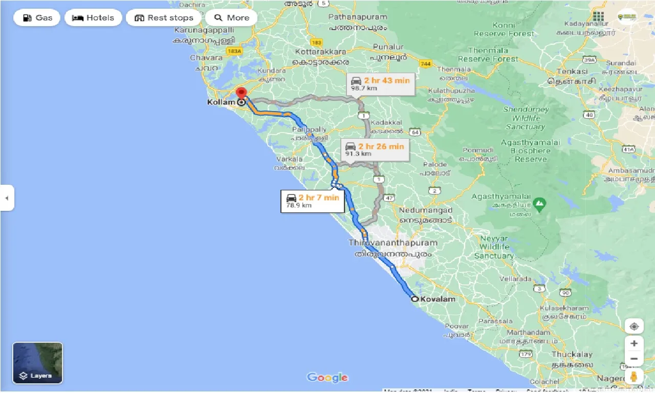 kovalam-to-kollam-round-trip