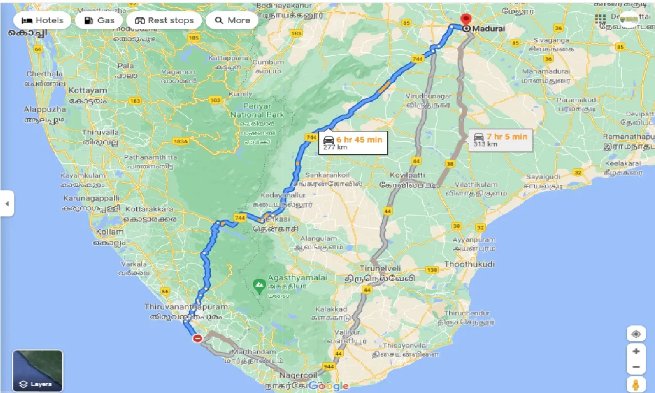 kovalam-to-madurai-one-way