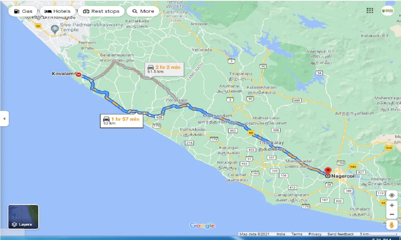 kovalam-to-nagercoil-round-trip