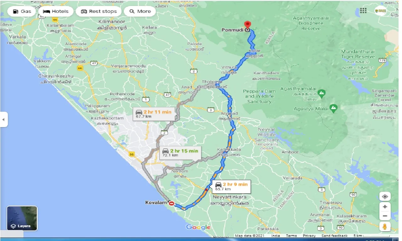 kovalam-to-ponmudi-round-trip