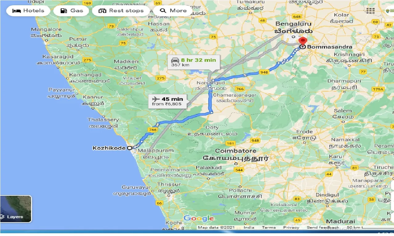 kozhikode-to-bommasandra-taxi