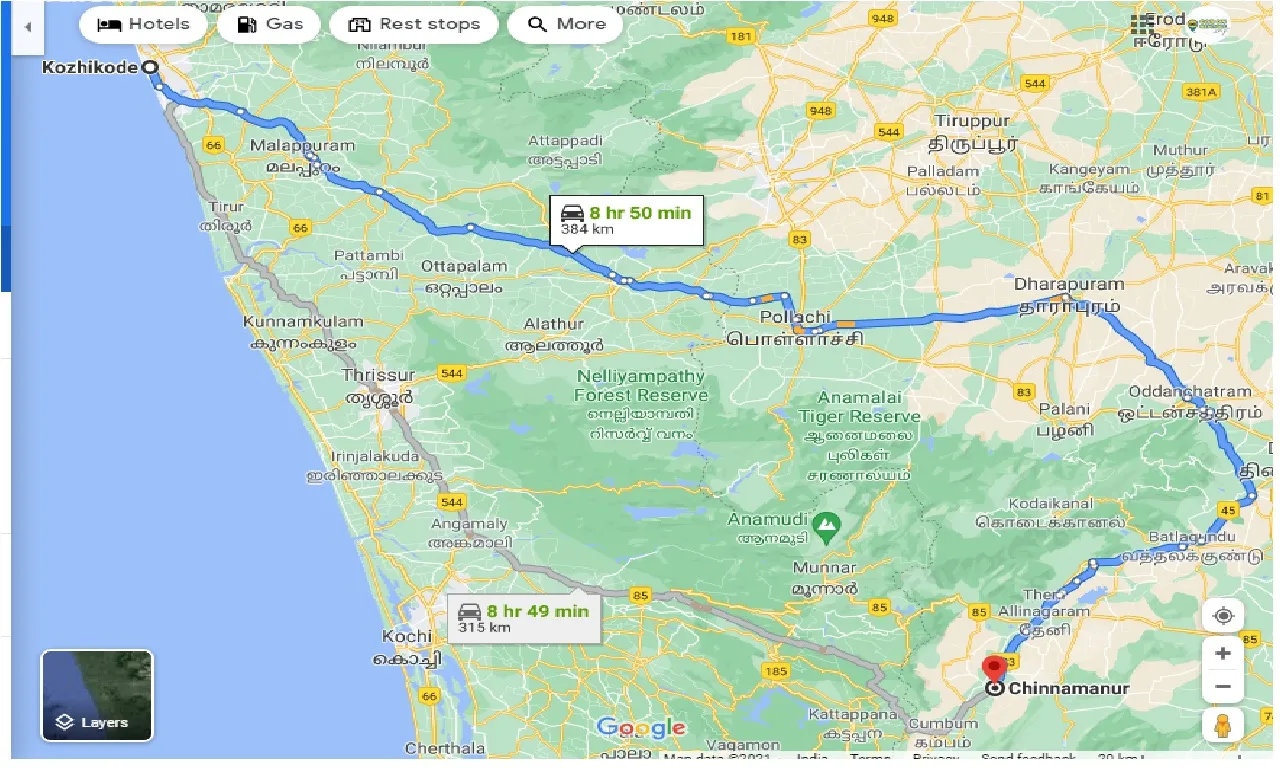 kozhikode-to-chinnamanur-one-way