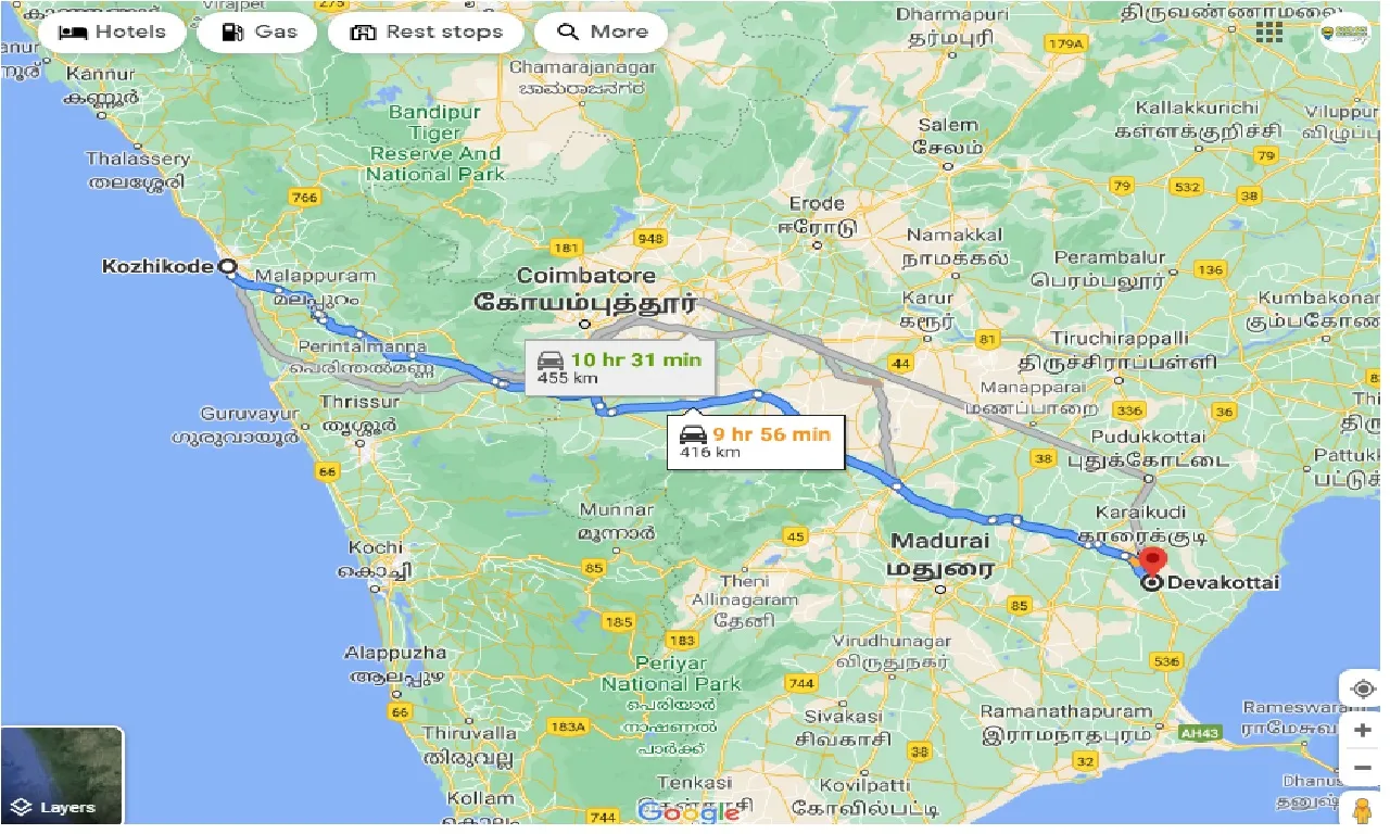 kozhikode-to-devakottai-taxi