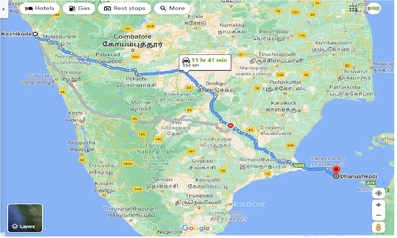 kozhikode-to-dhanushkodi-taxi