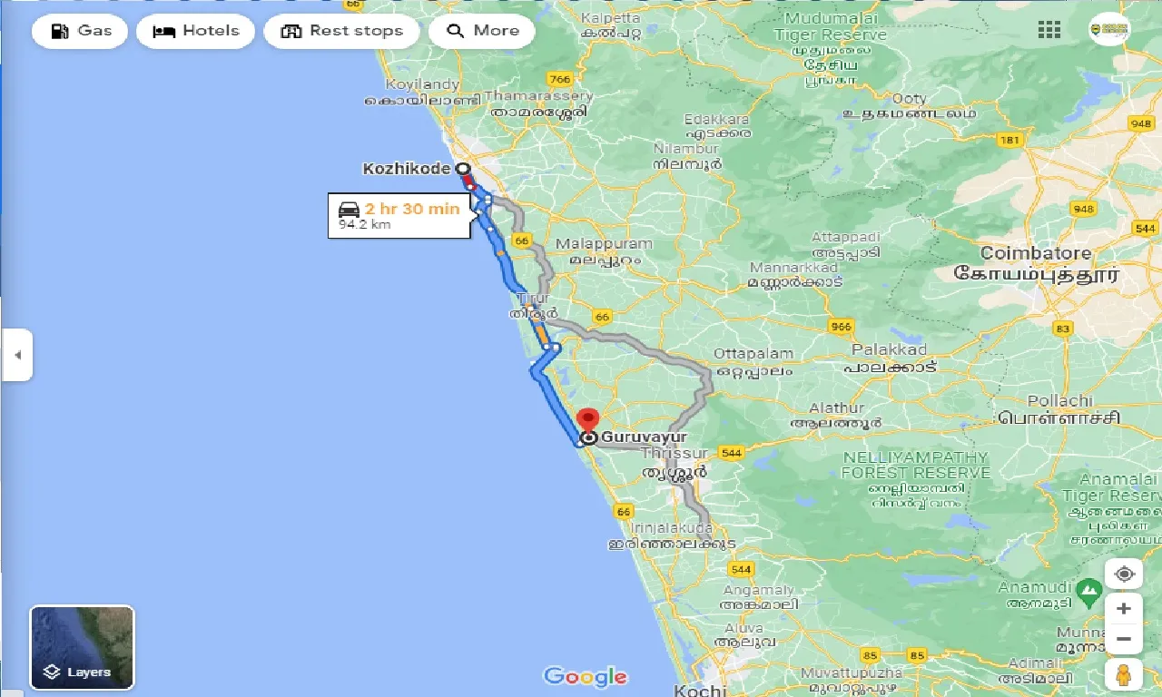 kozhikode-to-guruvayur-one-way