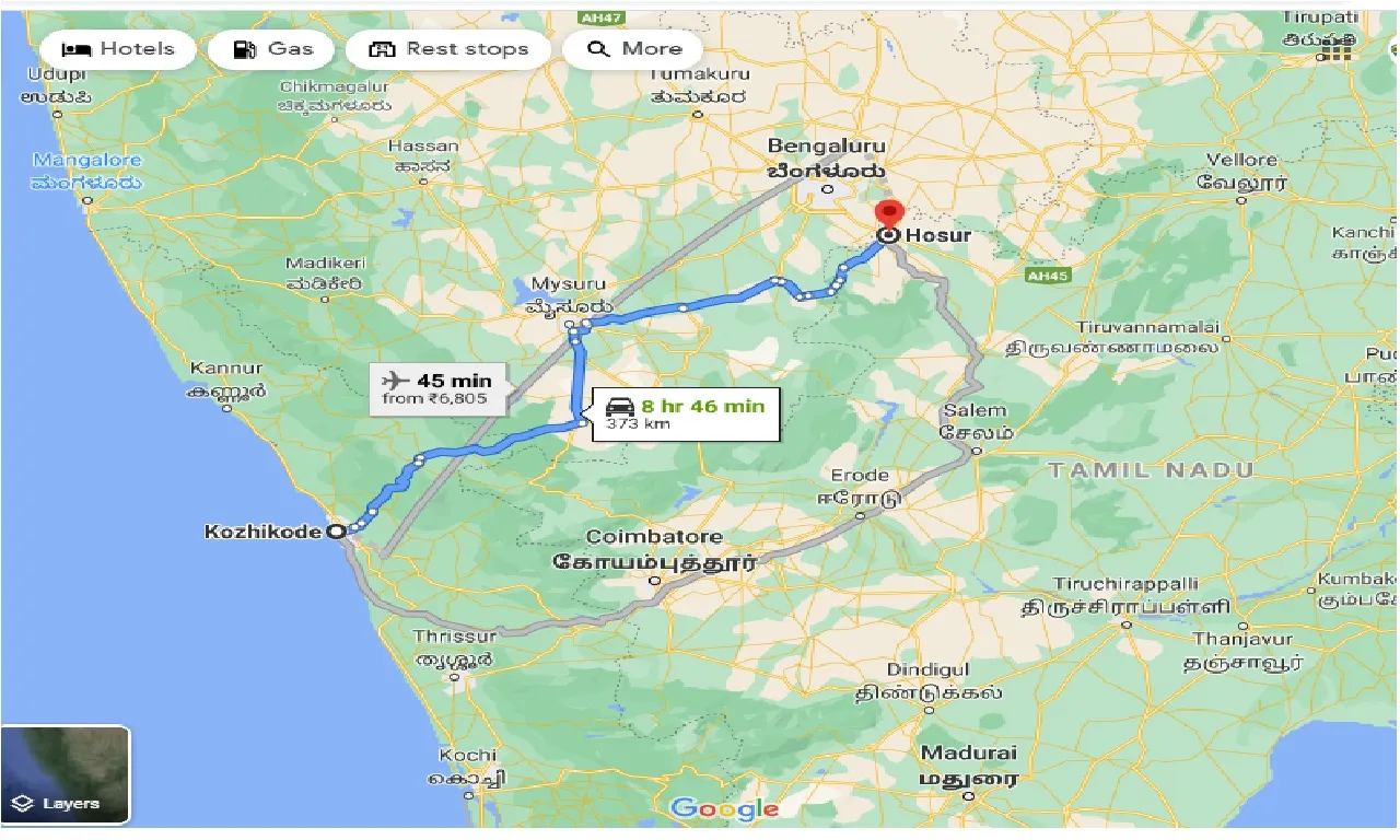 kozhikode-to-hosur-one-way