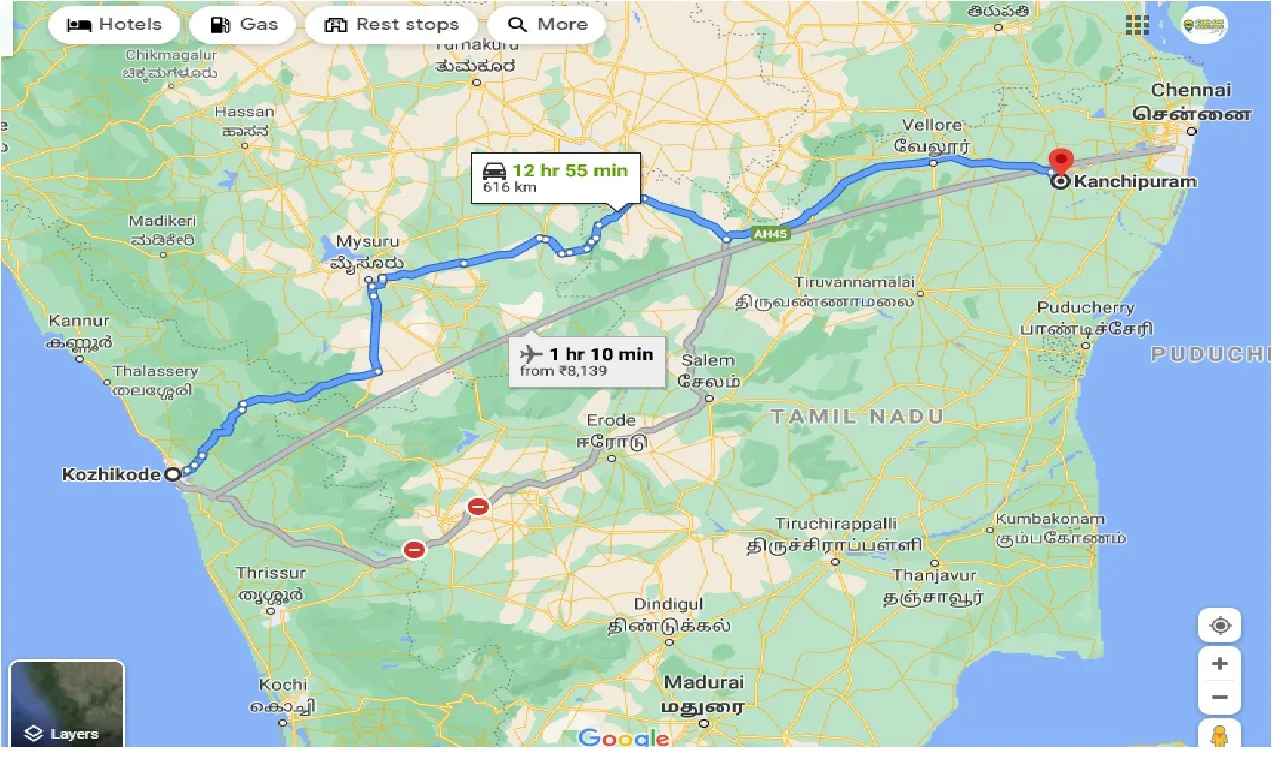 kozhikode-to-kanchipuram-taxi