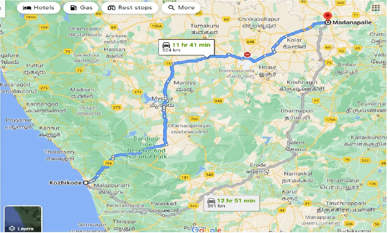 kozhikode-to-madanapalle-taxi