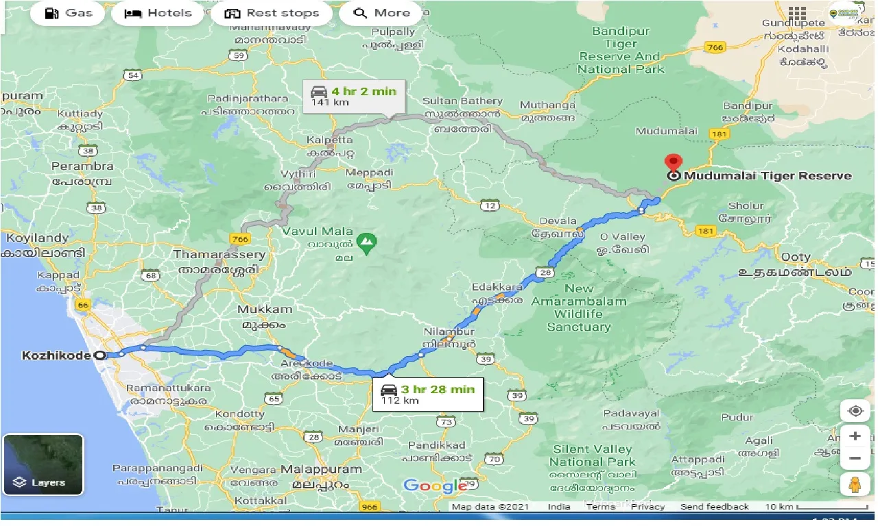 kozhikode-to-mudumalai-tiger-reserve-taxi