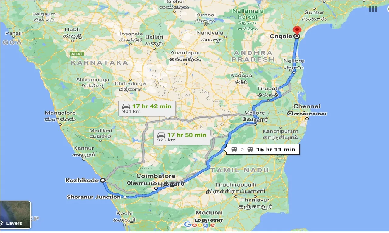 kozhikode-to-ongole-taxi