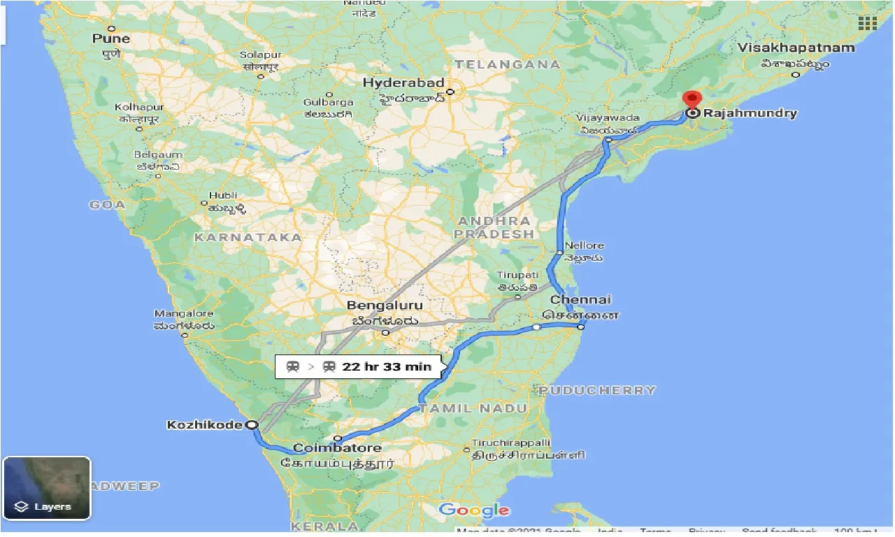 kozhikode-to-rajahmundry-taxi