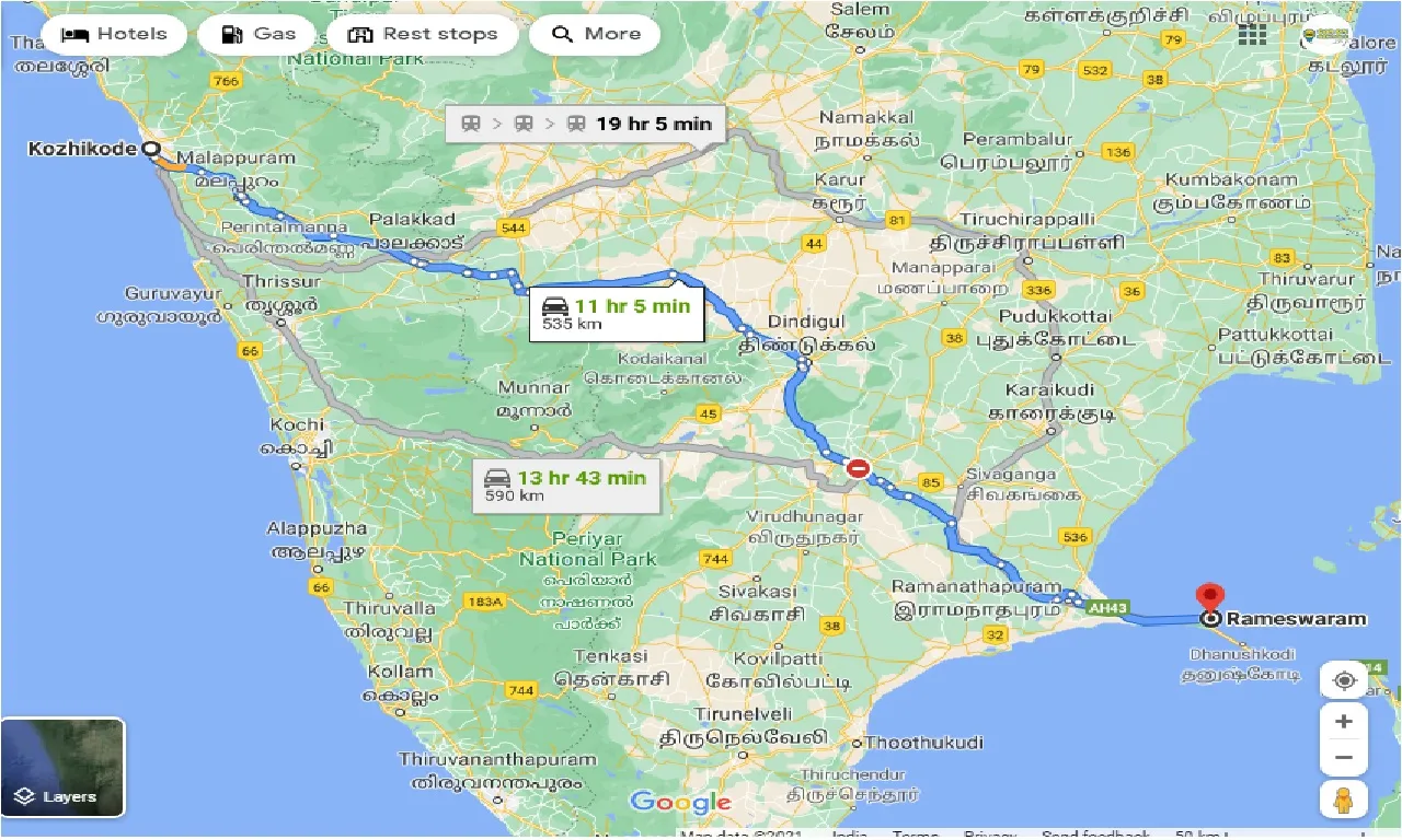 kozhikode-to-rameswaram-one-way