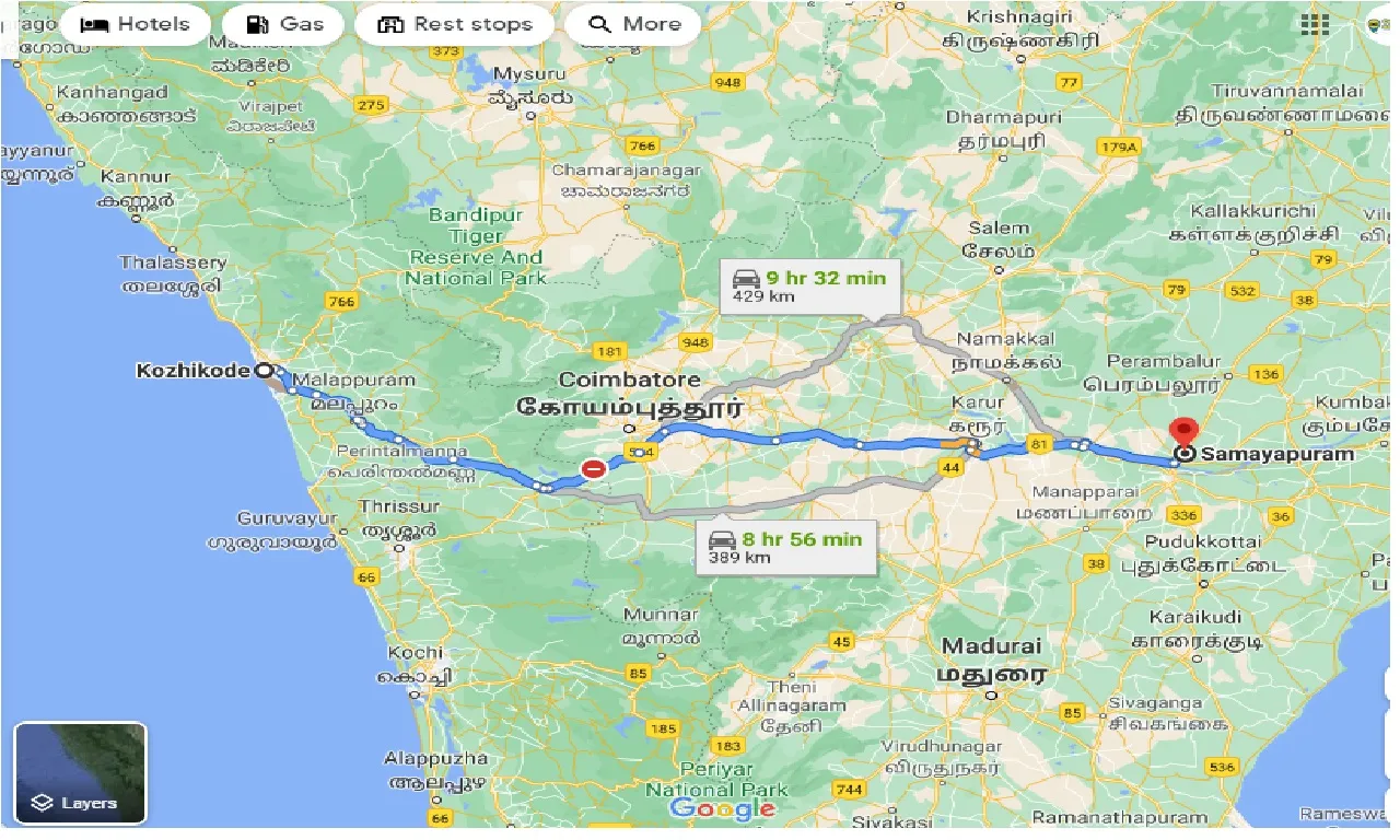 kozhikode-to-samayapuram-taxi
