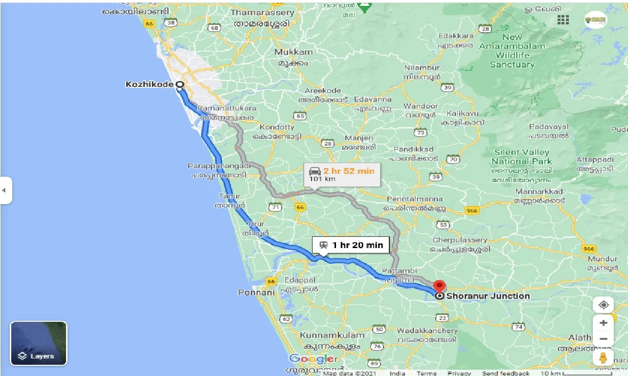 kozhikode-to-shoranur-jn-one-way