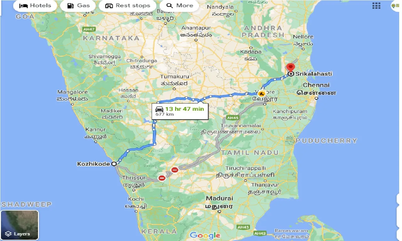 kozhikode-to-srikalahasti-taxi