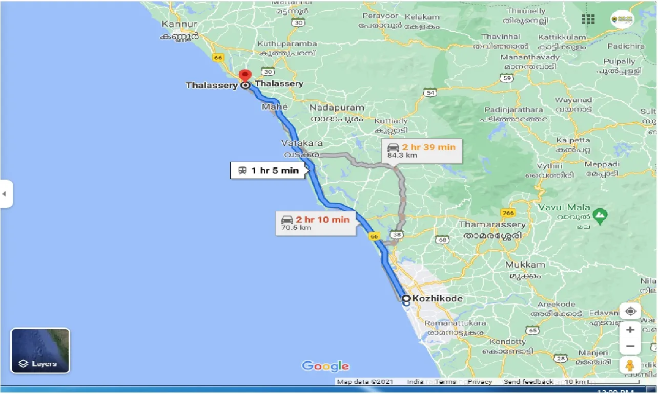 kozhikode-to-thalassery-round-trip