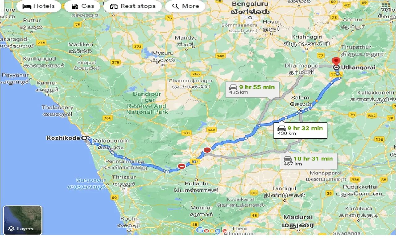 kozhikode-to-uthangarai-taxi