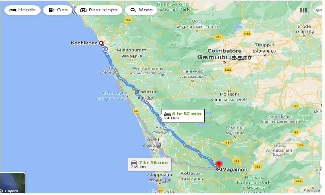 kozhikode-to-vagamon-taxi