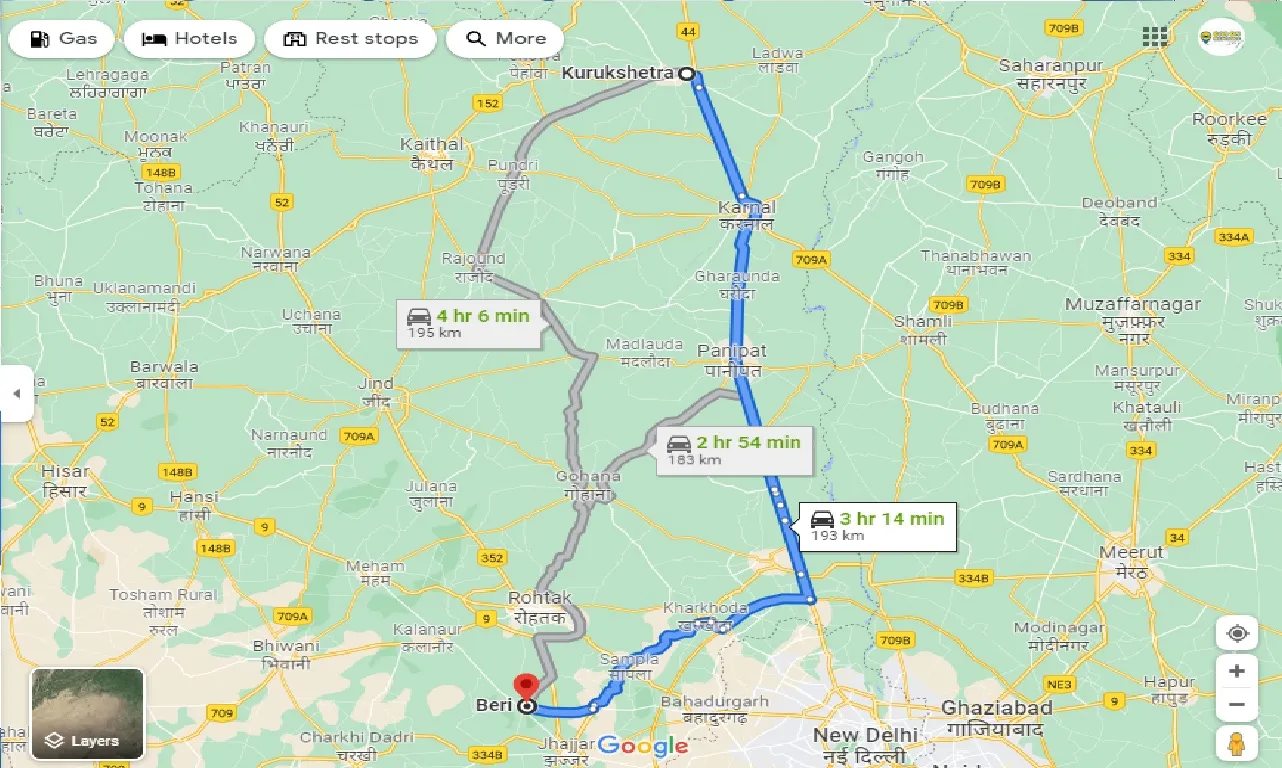kurukshetra-to-beri-one-way