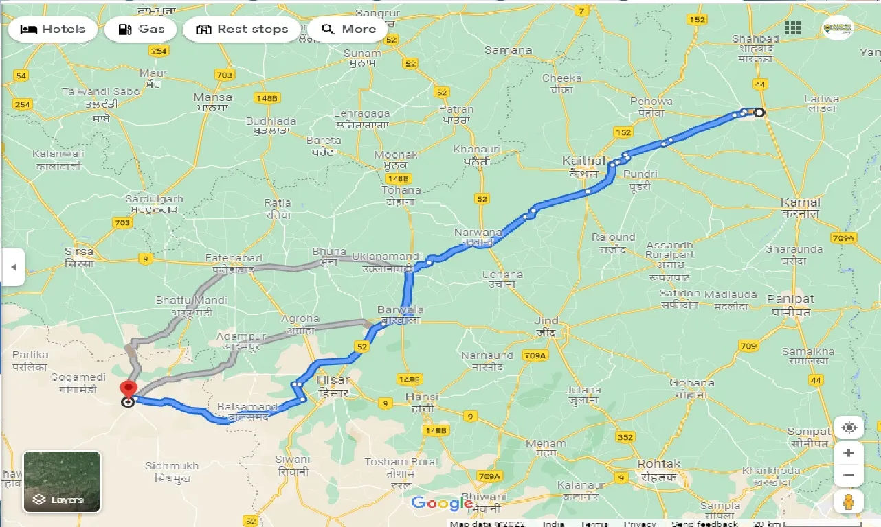 kurukshetra-to-bhadra-one-way