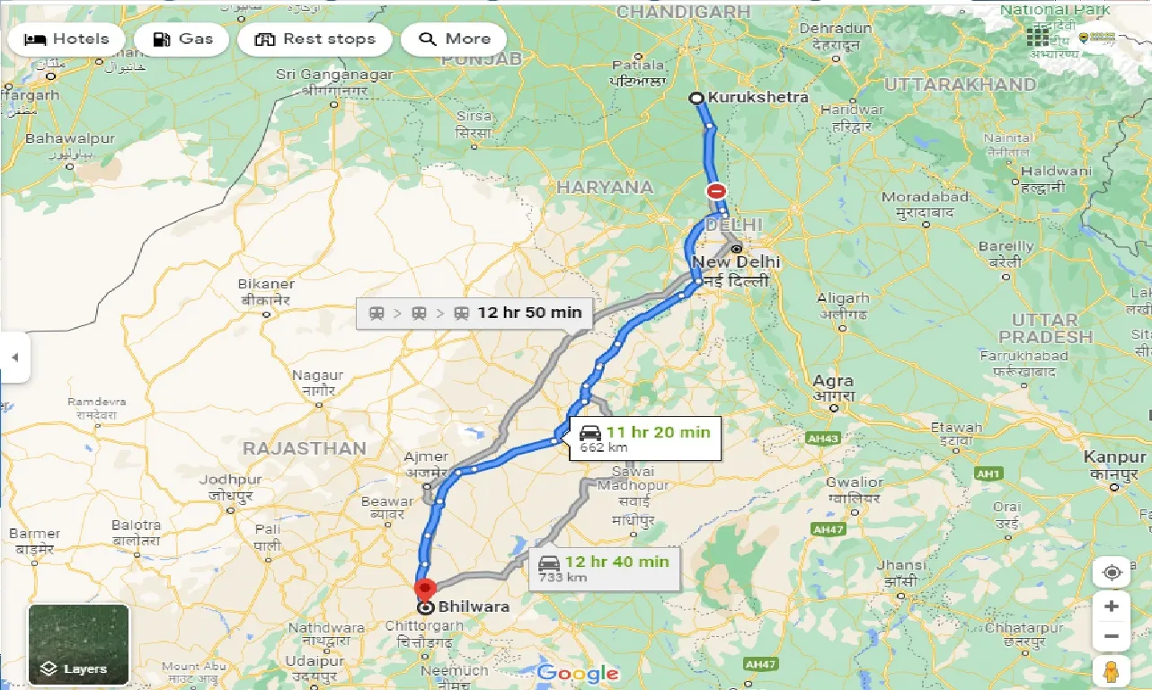 kurukshetra-to-bhilwara-one-way