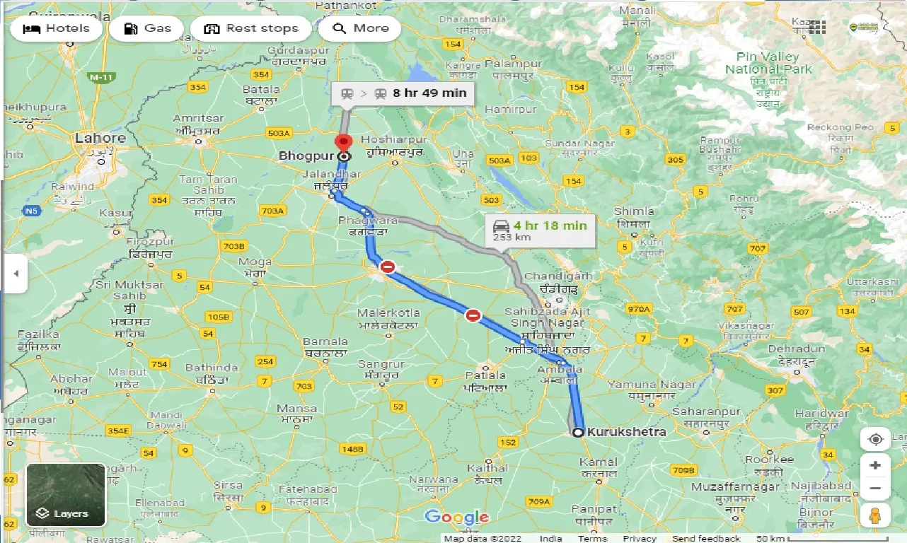 kurukshetra-to-bhogpur-one-way