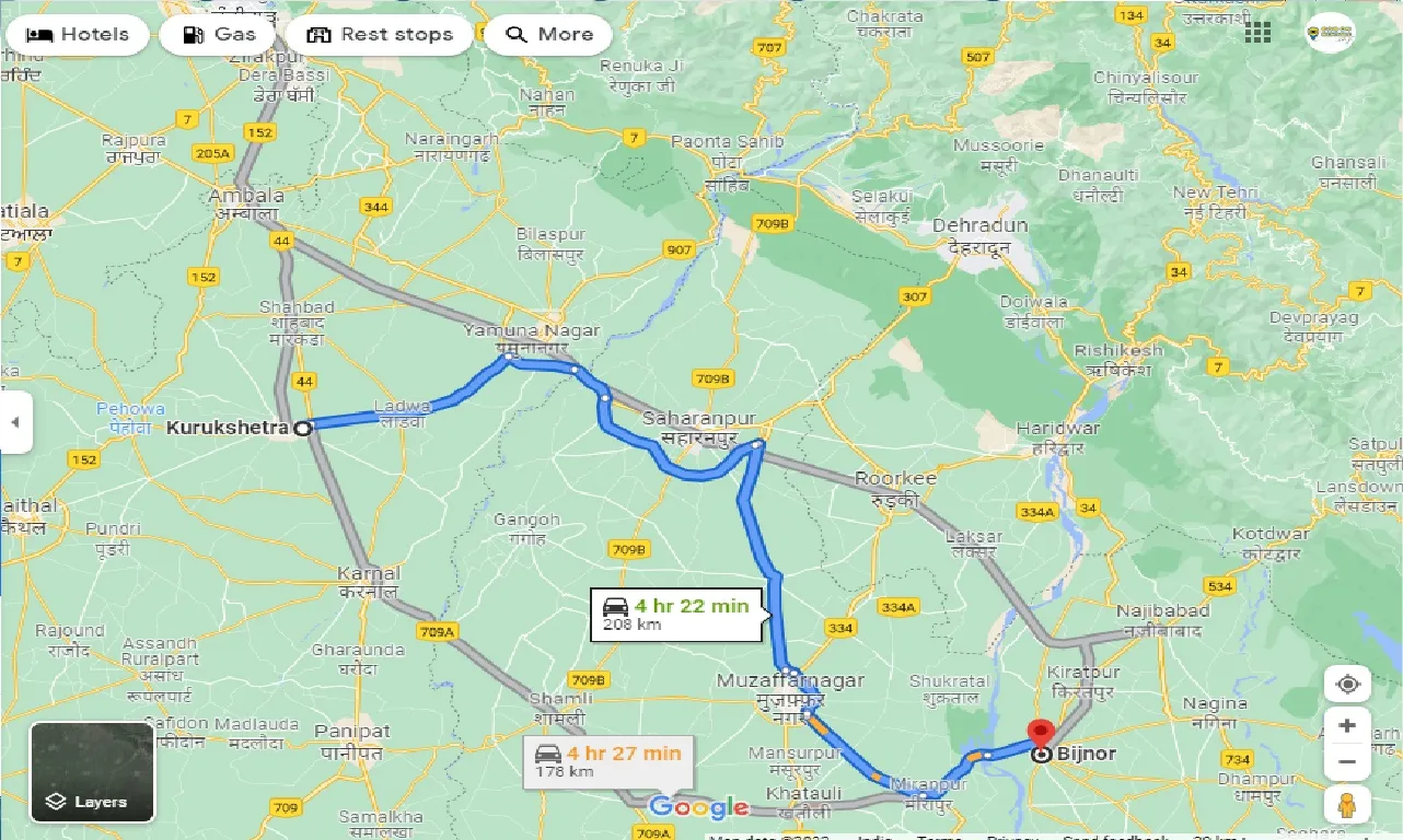kurukshetra-to-bijnor-one-way