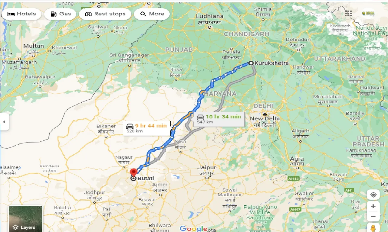 kurukshetra-to-butati-one-way