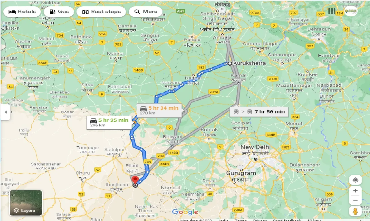 kurukshetra-to-chirawa-one-way