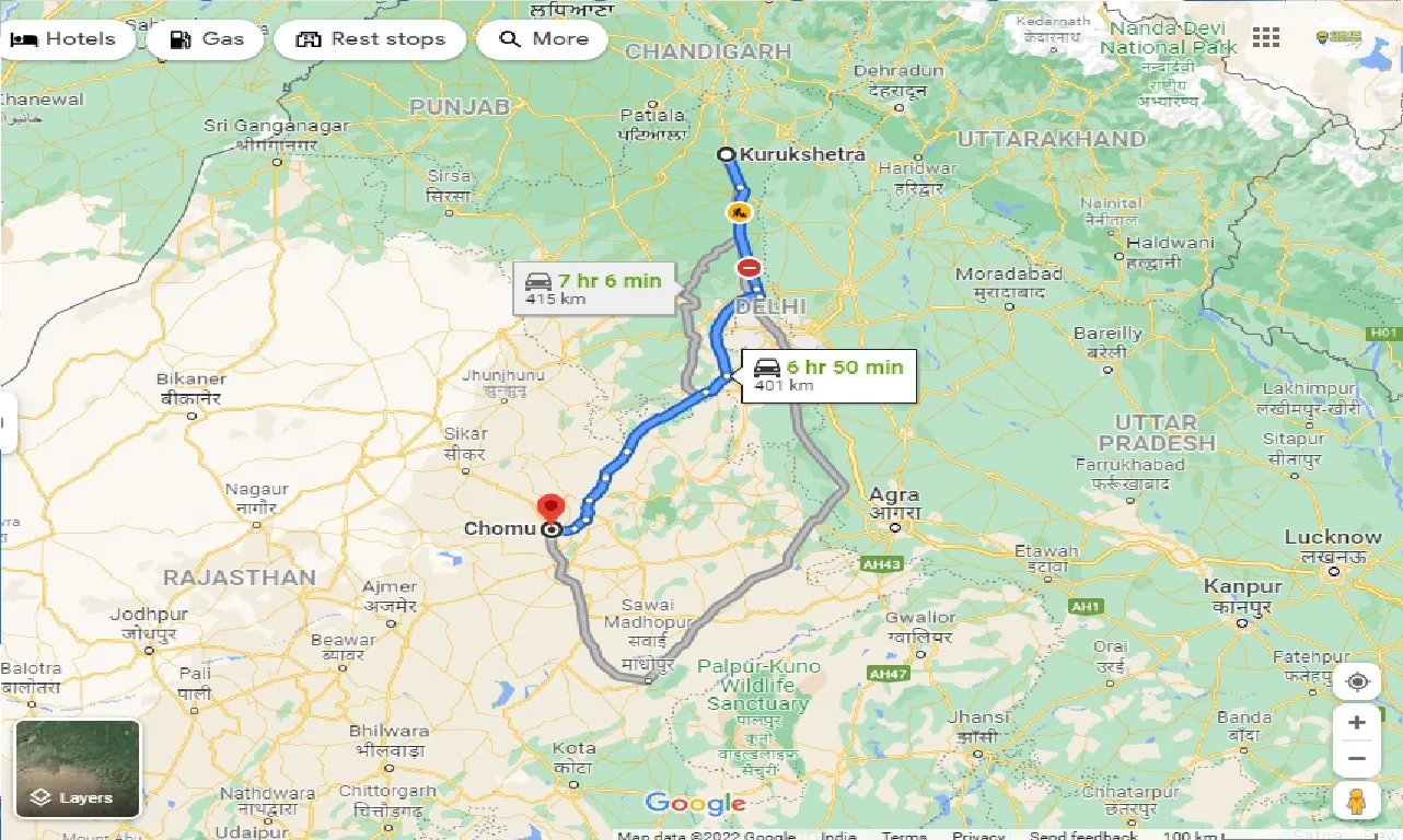 kurukshetra-to-chomu-one-way