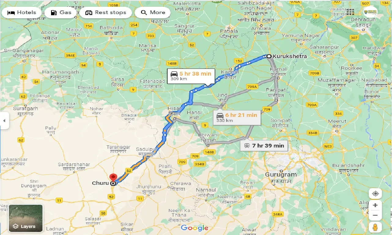 kurukshetra-to-churu-one-way