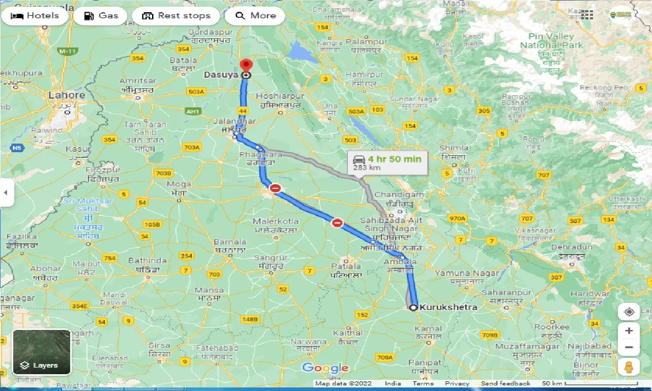 kurukshetra-to-dasuya-one-way