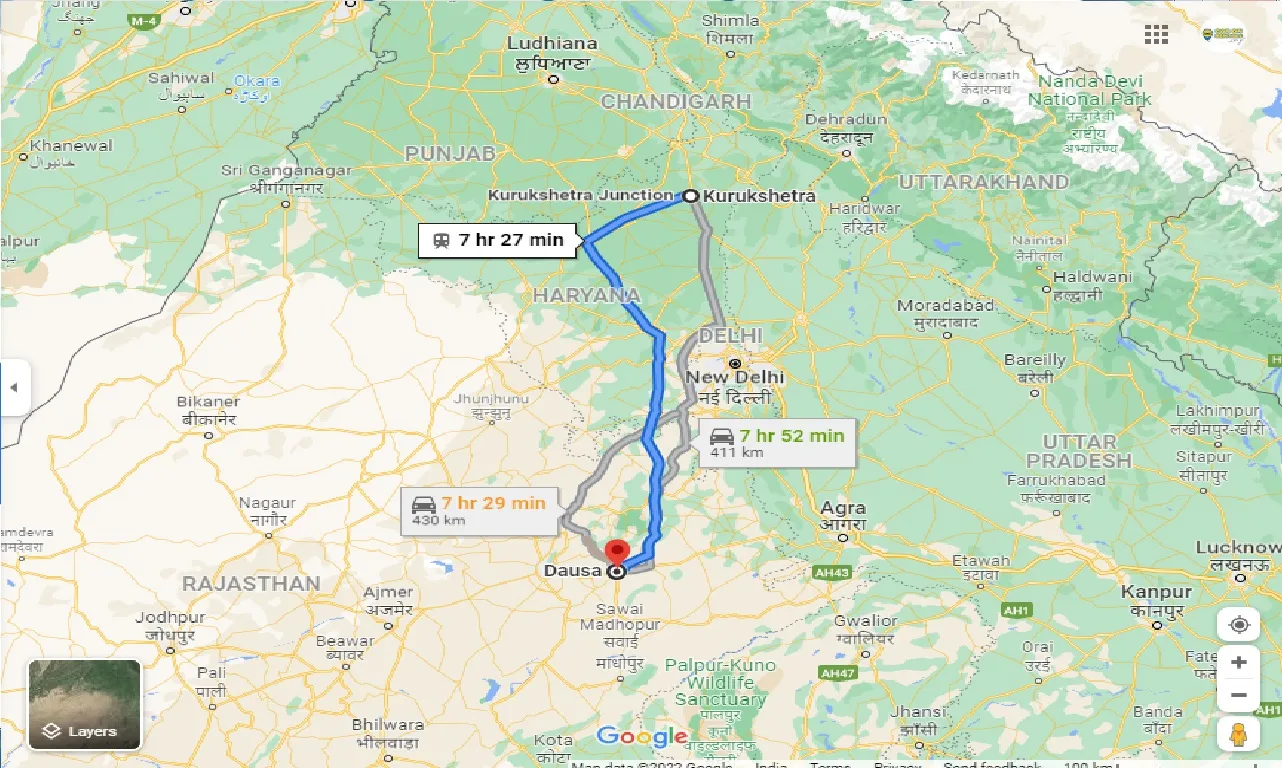 kurukshetra-to-dausa-taxi