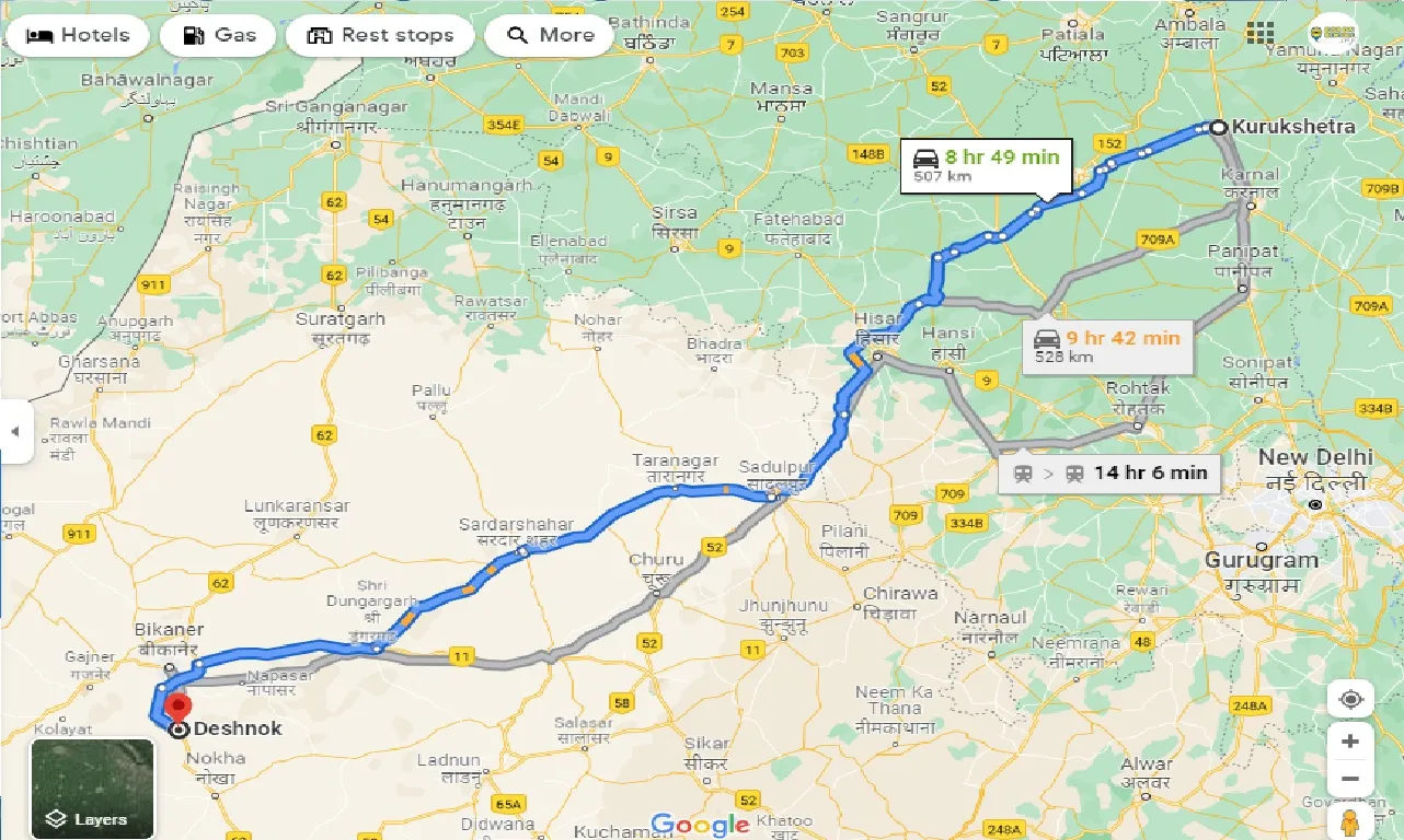 kurukshetra-to-deshnok-one-way