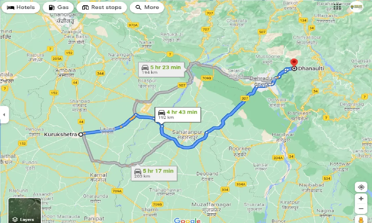 kurukshetra-to-dhanaulti-one-way