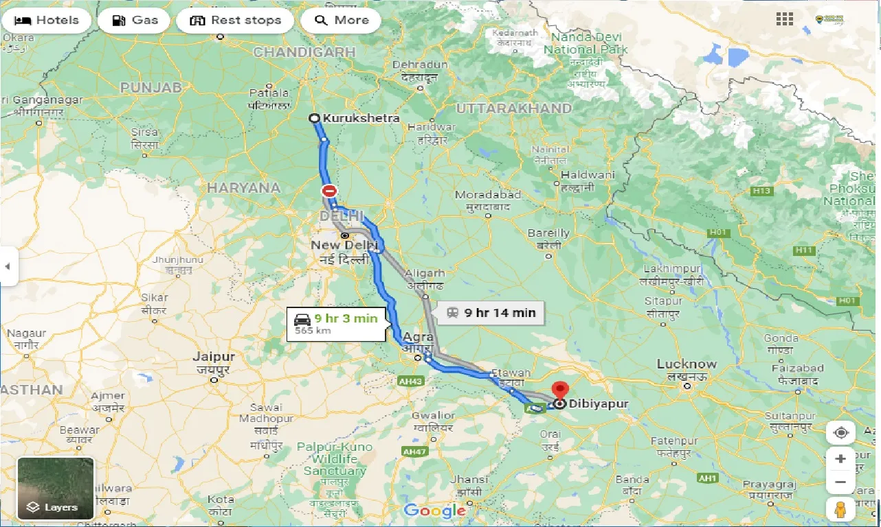 kurukshetra-to-dibiyapur-one-way