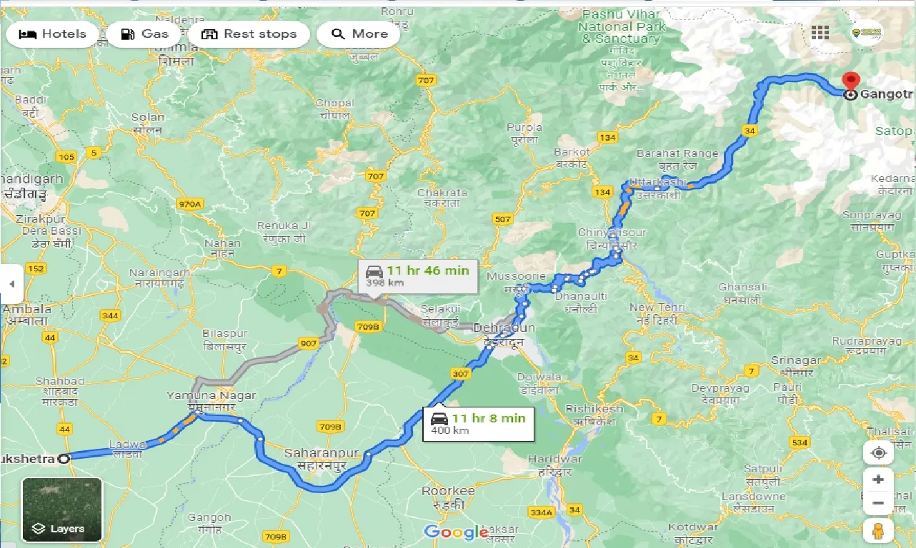 kurukshetra-to-gangotri-one-way