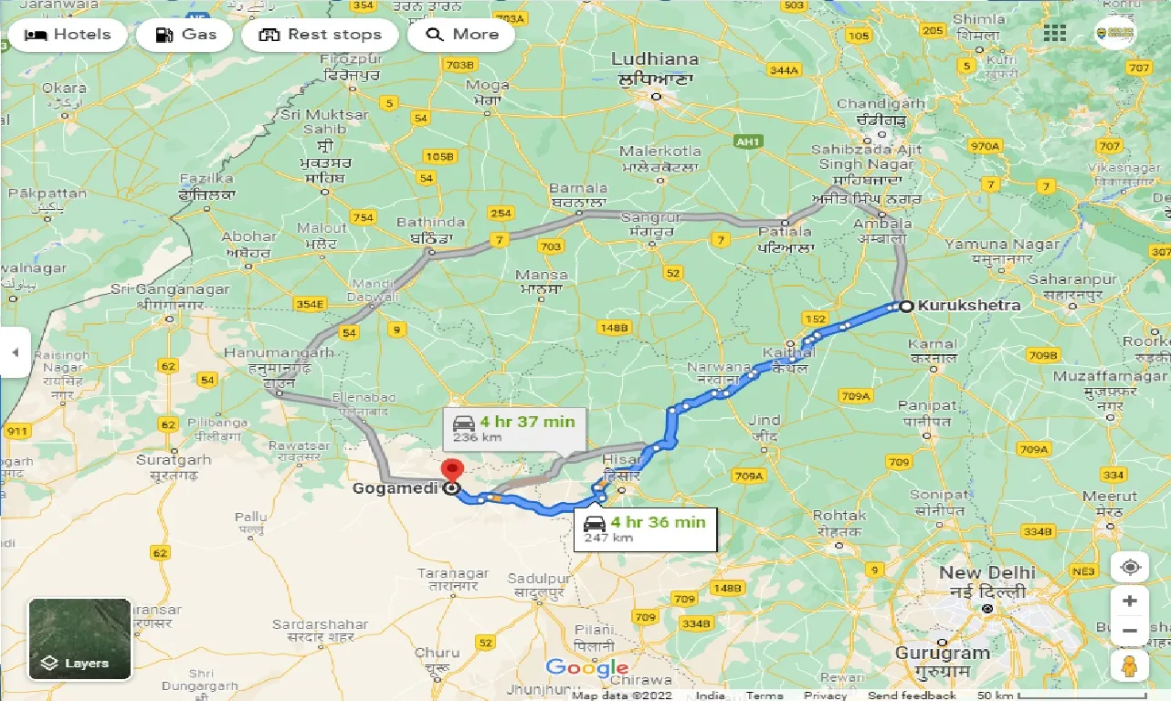 kurukshetra-to-gogamedi-taxi