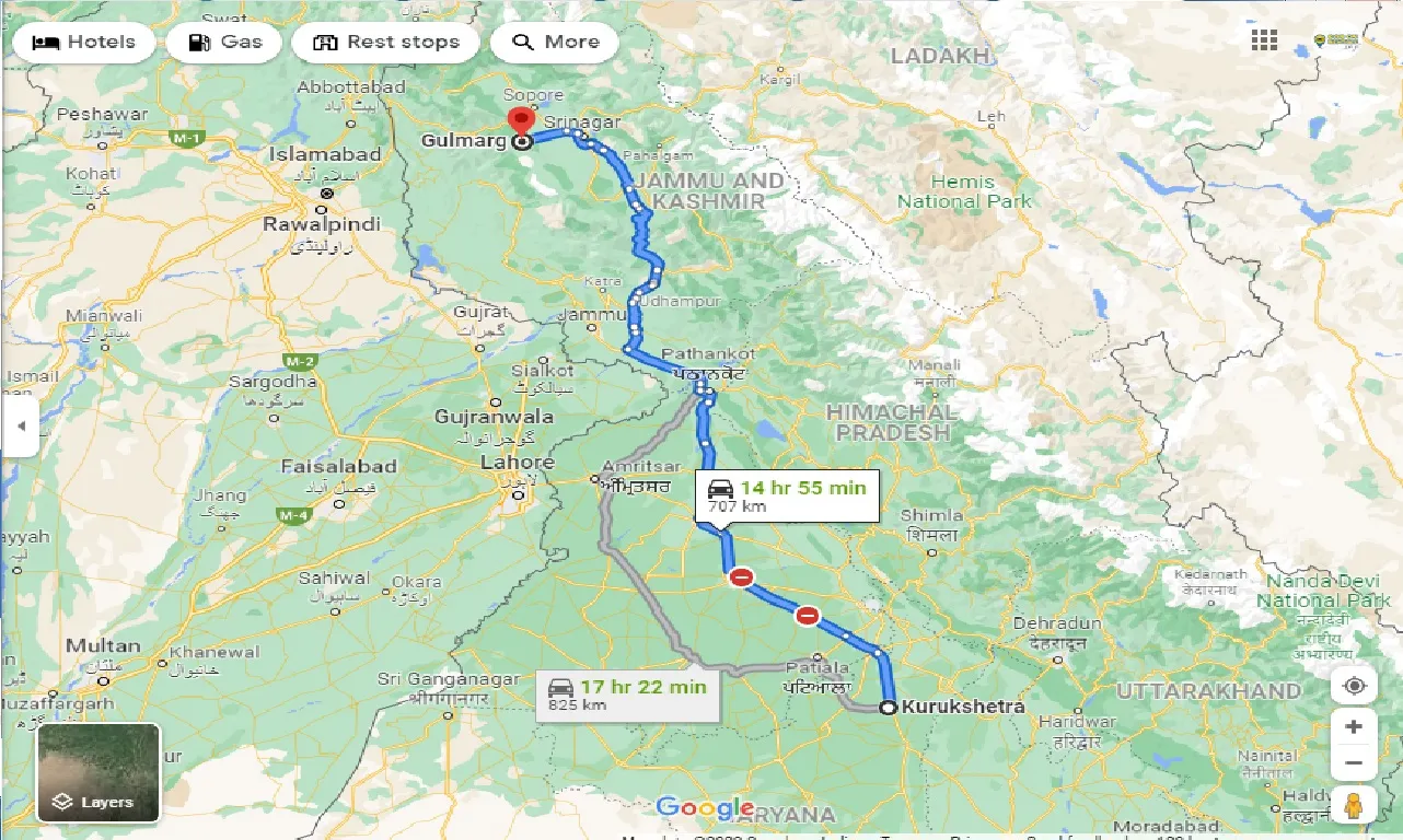 kurukshetra-to-gulmarg-one-way